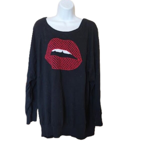 TORRID Black and Red Sweater Fits Size 2X - Picture 1 of 3